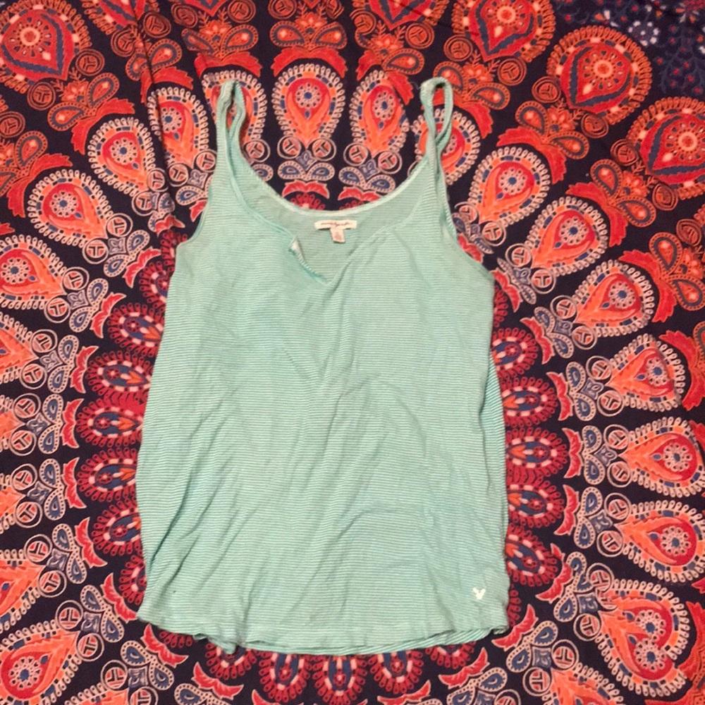 Small mint striped tank top American Eagle 🦅